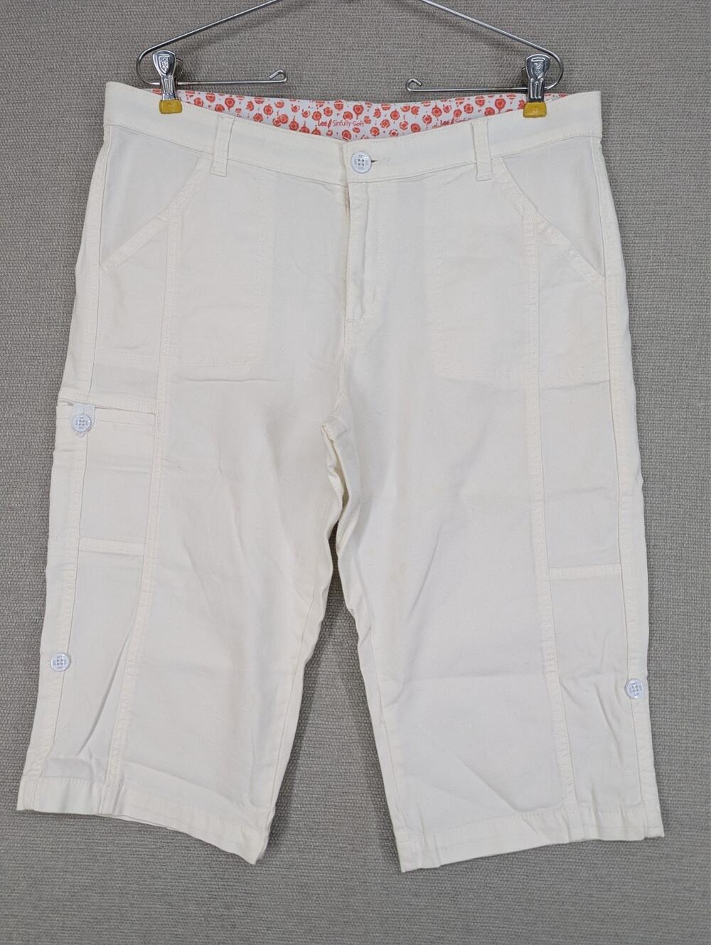 Lee Sinfully Soft Capri Size 16 Petite Off White -0725F30